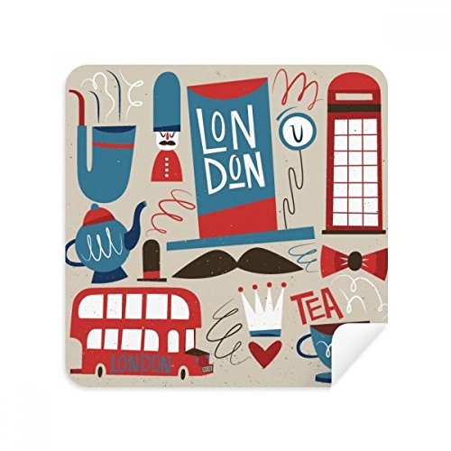 Téléphone écran cleaner Big Ben et bus londonien tissu suédé nettoyage 2Pcs