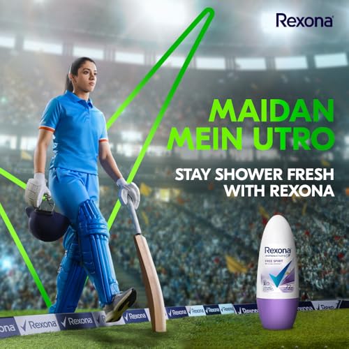 Image of Rexona Free Spirit Roll-On Motion Activated Deodorant for Women | 72-Hour Freshness | Alcohol-Free & Gentle on Skin | 45 ML