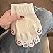 GORBUS Fashionable Cartoon Gloves with Screentouch Fingers Warm and Winds Novelty Mouth Knitted for Students Knitted