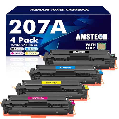 207A 207X MFP M283fdw avec Puce Cartouche de Toner Compatible Remplacement pour HP Color LaserJet Pro MFP M283fdw M282nw M255dw M283fdn M255nw W2210A W2211A...
