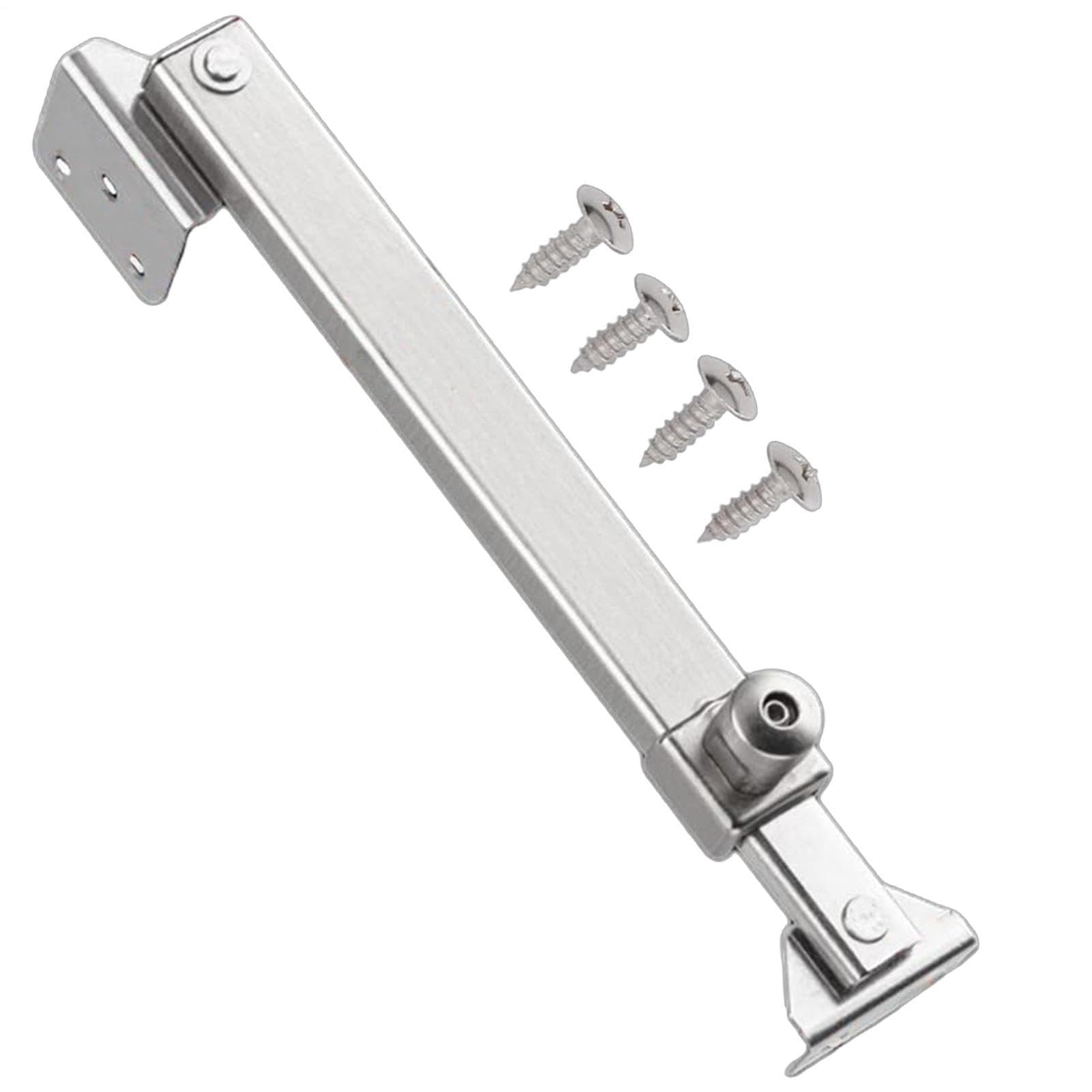 Stainless Steel Window Limiter - Casement Opening Restrictor, Fixed Position Stay | Aluminum Alloy Wind Brace, Childproof Safety Hardware with Adjustable Friction Arm — view 2