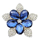 Danbihuabi 18k Gold Plated Glass Crystal Rhinestone Snowflake Flower Brooch(r...