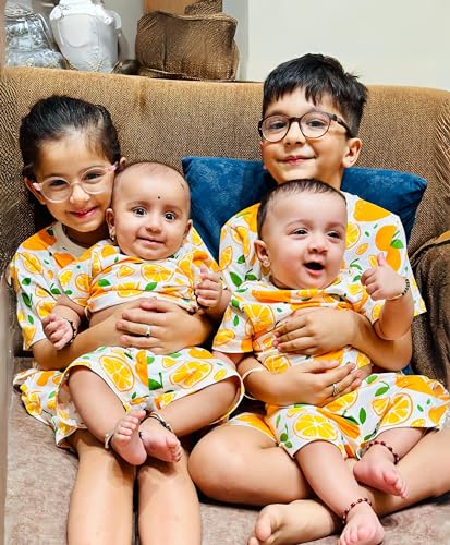 Image of Be Awara Kids Printed Half Sleeves T-shirt & Shorts Clothing Sets, 100% Cotton Soft Unisex Cord Set, Comfortable Wear for Kids With Cool Prints, Everyday Casual Wear for Boys & Girls