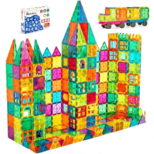 Magnetic Building Tiles, 134PCS Large Magnet Building Set,Magnetic Blocks, 3D STEM Stacking Toys, Magnets Toy for Kids Boys Girls