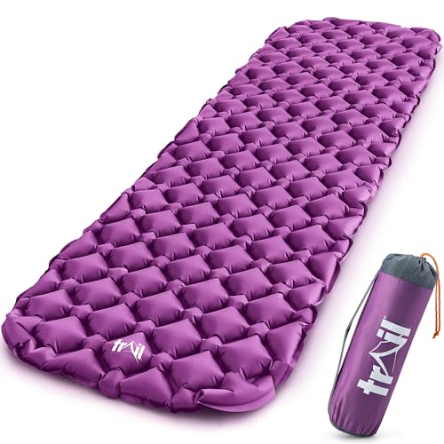 Lightweight Sleeping Mat, Ultra Light Inflatable Camping Pad, Outdoor Hiking Backpacking Festival Air Mattress, Waterproof TPU, 190cm x 56cm x 5.5cm, 520g (Purple) Lightweight Sleeping Mat, Ultra Light Inflatable Camping Pad, Outdoor Hiking Backpacking Festival Air Mattress, Waterproof TPU, 190cm x 56cm x 5.5cm, 520g (Purple)