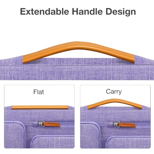Image of MOSISO 360 Protective Laptop Case 16 inch, 15-15.6 inch Laptop Sleeve Compatible with MacBook Pro 16, HP, Acer, Dell, Lenovo, ASUS, Side Open Carrying Case with 4 Zipper Pockets&Handle, Purple