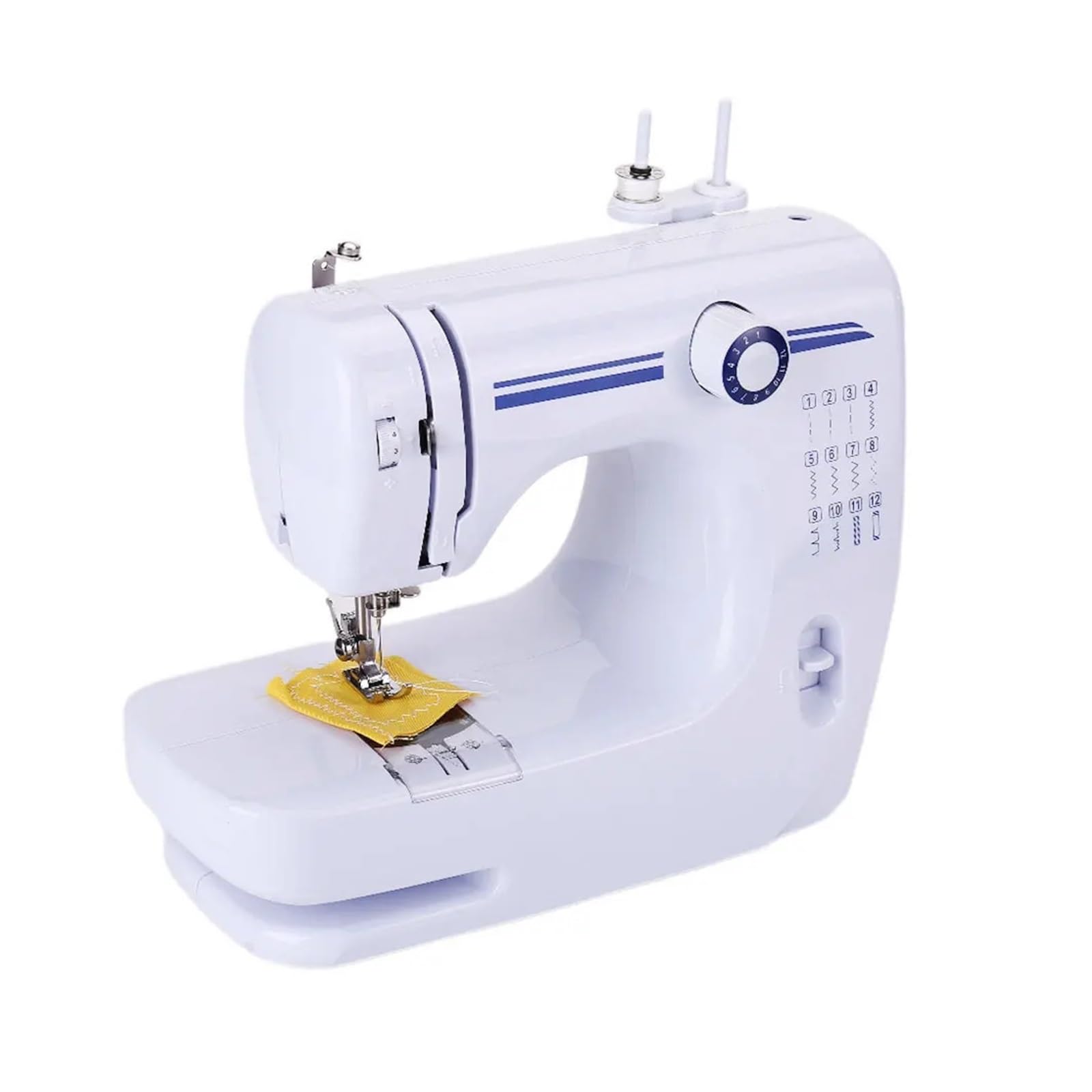Mini Macchina da Cucire Manuale Portatile, Assistente Domestico per Maglieria, elettrica, Alimentazione CC, con Pedale, Luce Notturna, Doppio ago, Potente, silenziosa, st,And Presser Foot