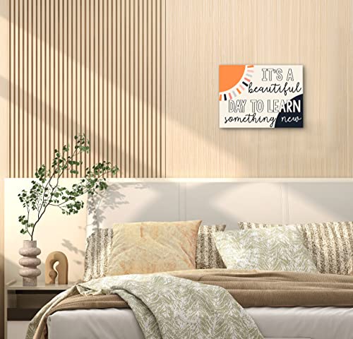 It’s A Beautiful Day To Learn Something New Framed Canvas Wall Art Decor 14×11 Inch,Colorful Sunshine Art Print Painting Artwork Home Wall Decoration For Bedroom Kids Room Classroom College Dorm #TOP3