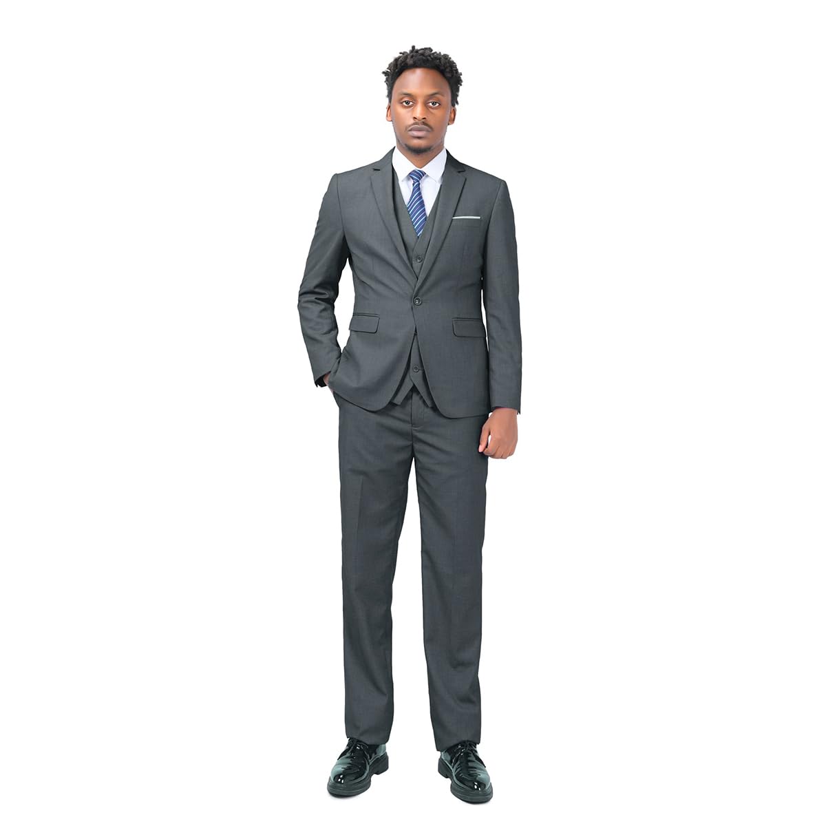 YOUTHUP Abiti da Uomo Elegante Completi 3 Pezzi Abito Slim Fit Blazer Panciotto Pantaloni