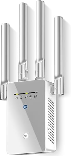 Amplificador de señal con extensor WiFi 6 veces más rápido para el hogar, largo alcance hasta 15.588 pies cuadrados, repetidor WiFi con puerto