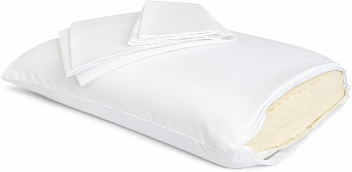 ORGANIC TEXTILES 100% Talalay Latex Bed Pillow with GOTS Certified Organic Cotton Cover (Travel Size 16"x9"x6", Soft) - Pack of 1
