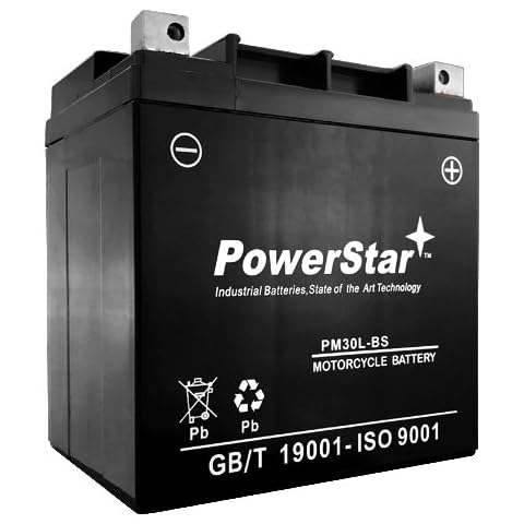 PowerStar Replacement for ETX30LA Group BTX30L AGM Ready-To-Ride Power Sport Battery 380 CCA Cover