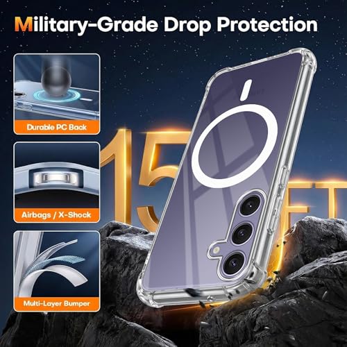 Image of Jkobi Shockproof Crystal-Clear Back Cover for Samsung Galaxy S24 Plus (Magsafe Wireless Support | Drop & Camera Protection | Hard Polycarbonate)