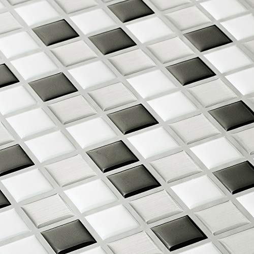 Art3D Peel And Stick Backsplash Tile For Kitchen, Grey-White, 12" X 12" Pack Of 6 #TOP7