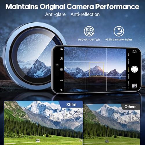 Image of for iPhone 17 Pro / 17 Pro Max Camera Lens Protector Original Individual Lens Screen Protector | 9H Hardness, Scratch-Resistant, Case Friendly (Deep Blue)