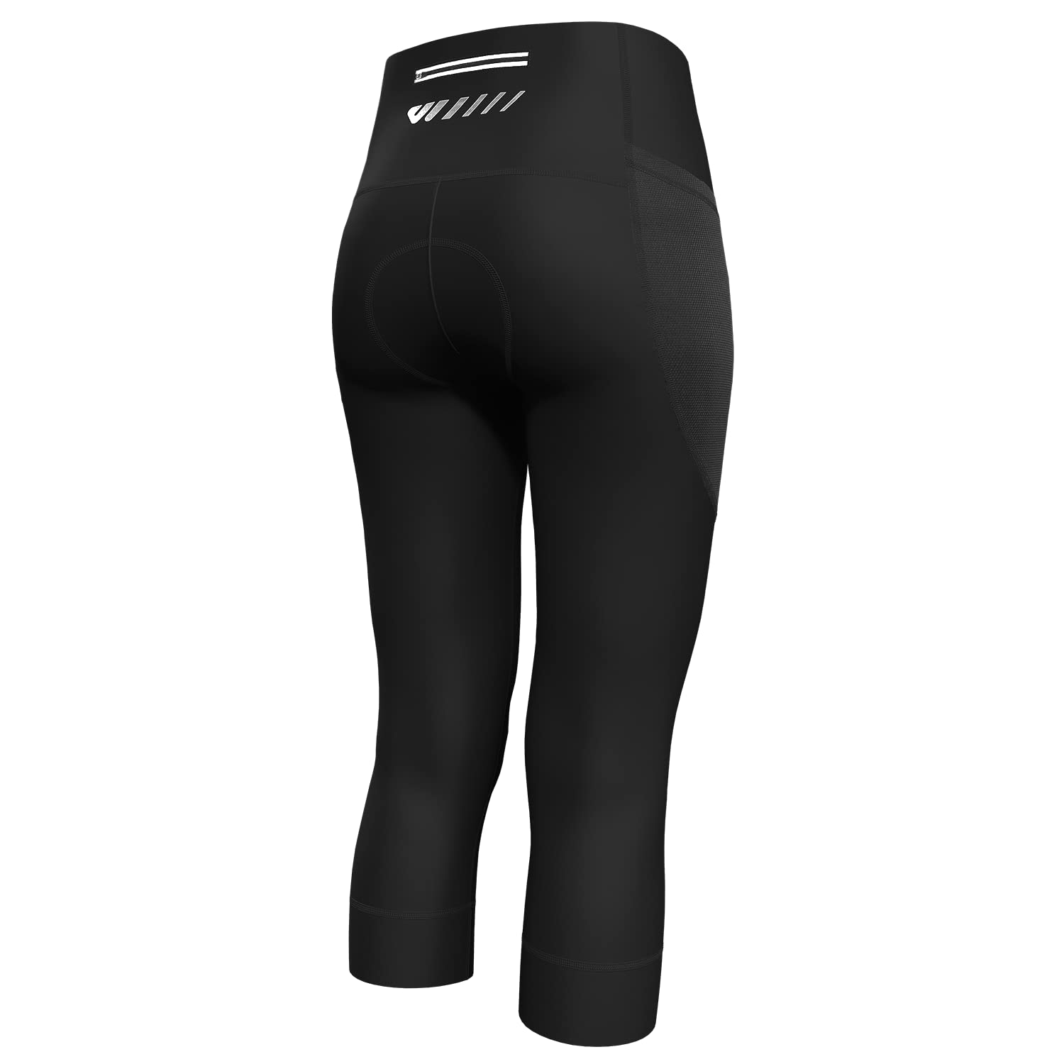 Lo.gas Pantalon Cycliste Femme,Pantalon de Cyclisme pour Femme 3/4 à Taille Haute avec Rembourré et 3 Poches Upf50+