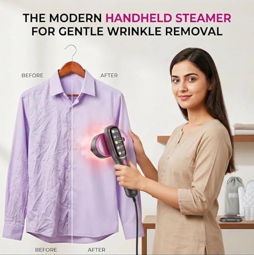 Image of Iron for clothes, Steamer for Clothes & Iron 2in1,Steam Iron for Travel Ironing foldable steamer cloth dryer,portable handheld garment drying,1205W Travel Steam Iron,5 Modes LCD,180ml for 20 Min Steam