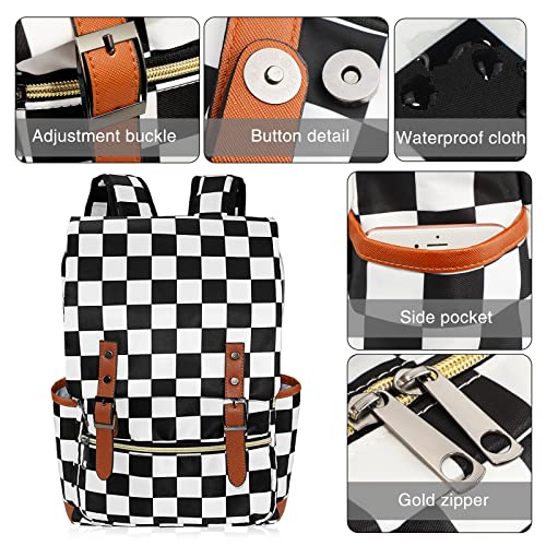 MCWTH Checkered School Backpack for Girls Women, 15.6 inch Laptop Backpacks Bookbags for College Travel4