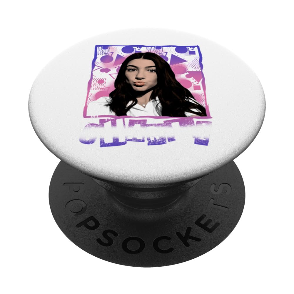 Official Charli D'Amelio Abstract Light Kiss PopSockets Swappable PopGrip, Black