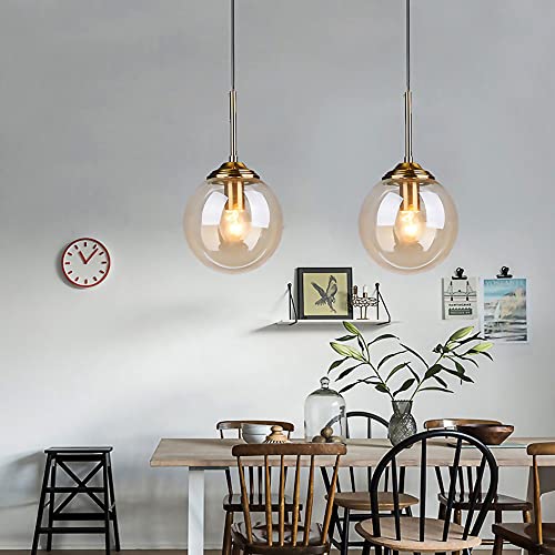 Lámpara colgante de metal bronce para iluminar techos altos y salones oscuros 4