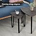 Coffee Table Set of 3 End Side Table Night Stand Table Nesting Corner Table Stacking Telephone Tea Table Brown Modern Leisure Wood Table With Metal Tube For Living Room Waiting Room Balcony and Office