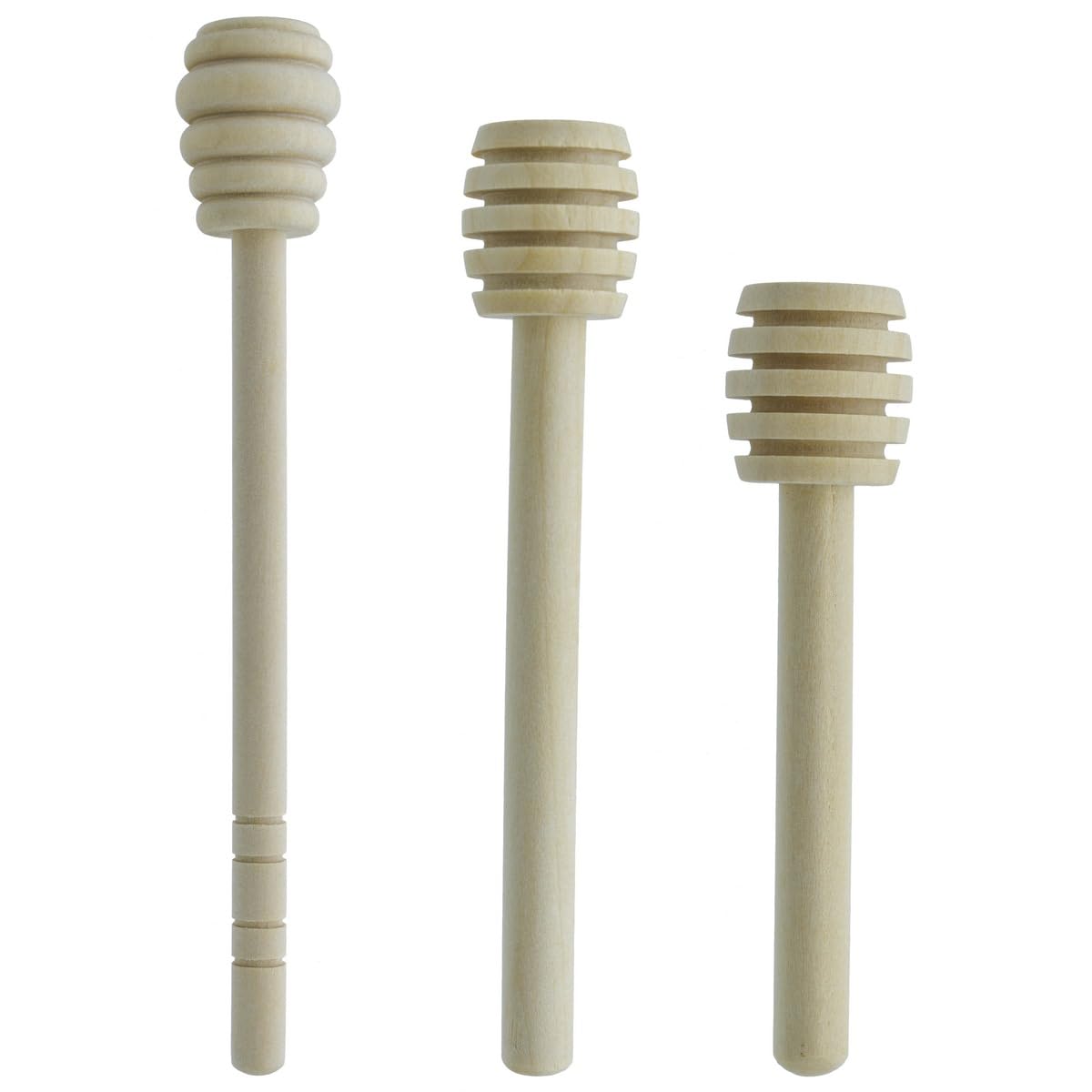 Artnery Handcrafted Wooden Honey Dipper Stick 8, 10, 13 CM Long - Set of 3 Natural