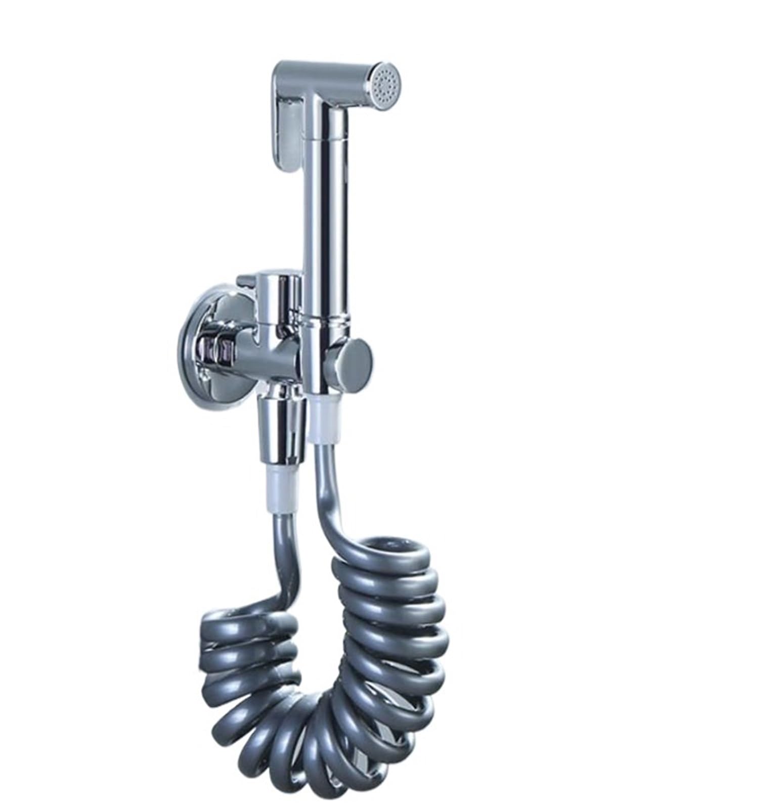 ZYCHSJXA Toilet Bidet Faucet Shattaf Antique Brushed Gold or Gunmetal Gray Douche Hand Held Sprayer Bath Valve Jet Set(Chrome)