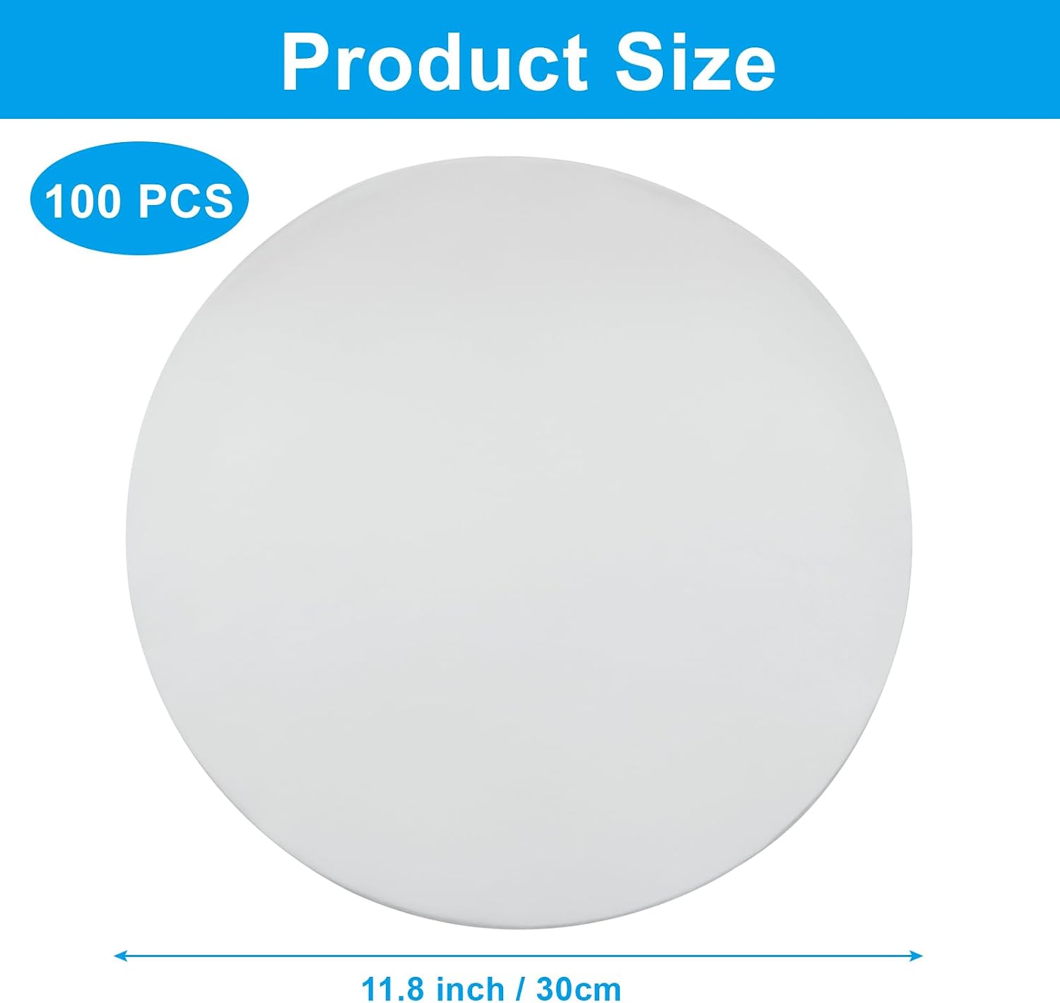 12 Inch Parchment Paper Rounds, 100 Pcs Non-Stick Baking Sheets, Perfect for Pizza Makers, Cake Pans, Tortilla Press and Air Fryer Cooking, Greaseproof Precut Baking Paper