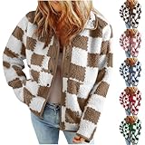 YAOJIWANG Abrigo de Mujer para invierno Chaqueta de mujer Chaqueta de botón de lana Abrigos de otoño Sobrecamisa de manga larga para mujer, para otoño e invierno