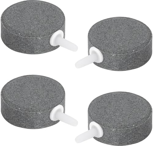 KQDRAVINE 4 Stück Sprudelstein für Aquarium, Luftstein Aquarium Sauerstoff, 4cm Blasendiffusor Sauerstoffstein für Luftpumpen Aquarien Eimer Teiche