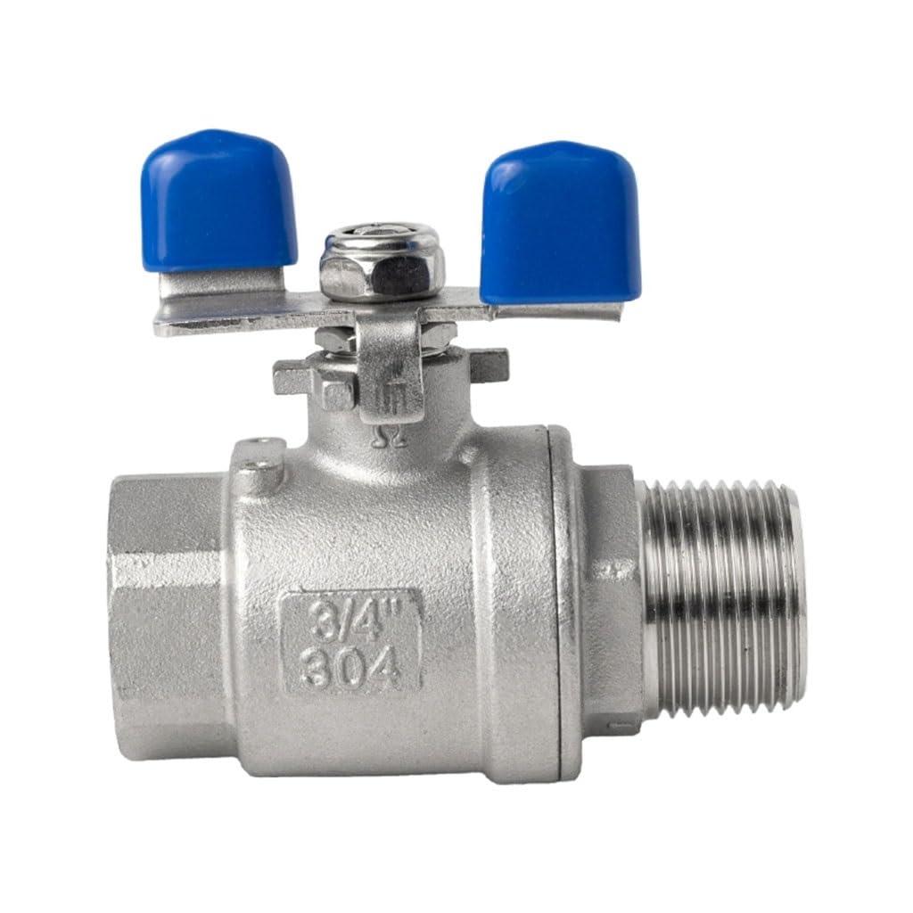 PATIKIL Valvola A Sfera Mini 1/4" NPT In Acciaio Inox 304 – Doppia Tenuta Per Acqua, Olio E Gas, Argento
