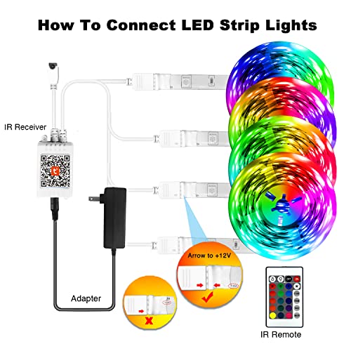 Phopollo 200Ft(4 Rolls Of 50 Ft) Led Lights For Bedroom Sync With Music, Led Strip Lights Compatible With Alexa And Google Home #TOP6