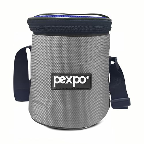 Image of Go24 pexpo Marvel-3 Stainless Steel Meal Box with 3 Containers (2 * 280ml & 430ml), 1 Spoon & Bag - Grey & Blue |BPA Free Lid | Leak Proof | Lunch Box for Office Men and Women