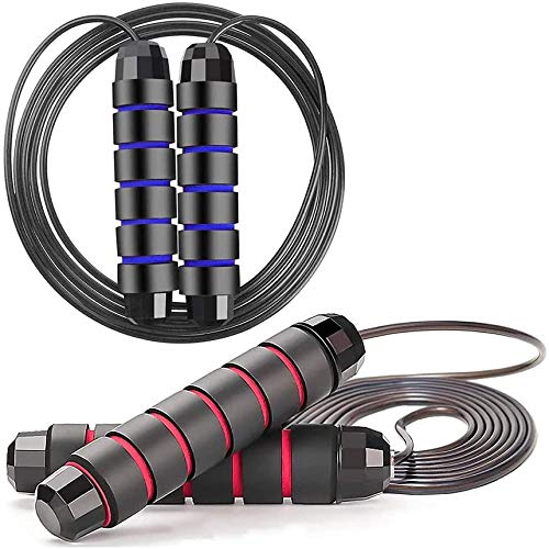 Generise Jump Rope 2packs Skipping Rope with Rapid Ball Bearing Adjustable and Memory Foam Handle with Heavy Metal Pretty Bag Available for Valentine's Day and Healthy Gifts