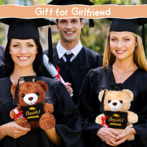 image for Jexine 12 Pcs Class of 2024 Graduation Bears 4 Plush Stuffed Bears wit