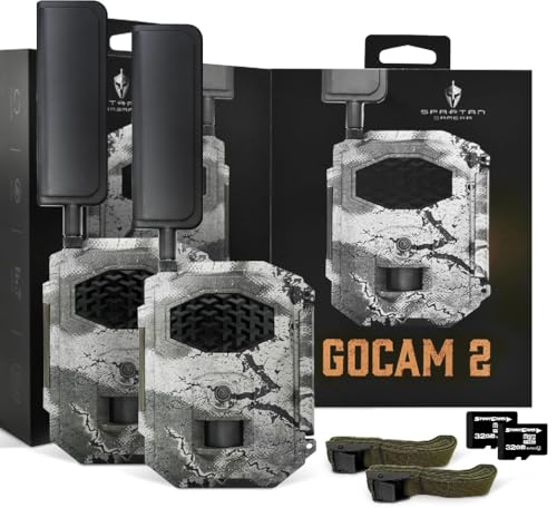 Spartan GoCam 2 LTE V Verizon Carrier Video Photo Blackout Infrared IR Trail Security Game Camera Gray Camo with 32GB Micro SD Card (2 Pack)