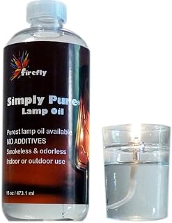 Gift Set - Firefly Zen Petite Refillable Glass Oil Warmer and Candle - Votive Size Includes 16 Oz Smokeless Odorless Liquid Paraffin Lamp Oil Easily Change Essential Oils & Home Fragrances