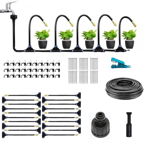 Système D'Irrigation Automatique Goutte-à-Goutte Et Brumisation, 20m, 20 Buses, 360°, Arrosage, Brumisation, Refroidissement, Pour Jardin, Terrasse, Serre,...
