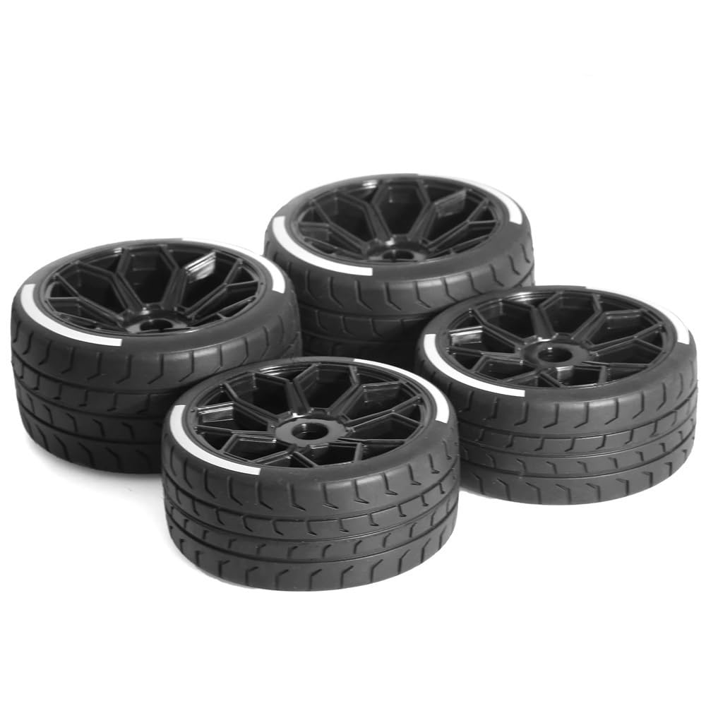 COMODO 4pcs RC Pneumatici e Ruote Set 107mm/100mm 17mm Hex per 1/7 Scale off-Road Crawler Car Replacement Parts