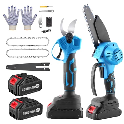 Tijeras De Podar, Tijeras De Podar Electricas, Kit Motosierra Bateria, 2 BateríAs De 48v 2000mah, Viene Con Cadena Y Tijeras.