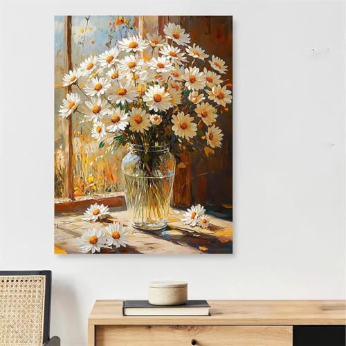 Peinture numéro adulte vase toile 20x30cm loisir créatif salon