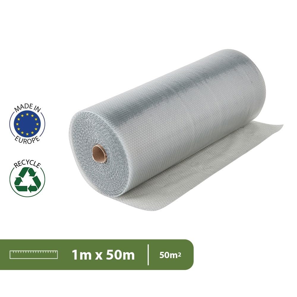 Pack And Move - Film à Bulle Recyclé - 1 X 50 M - Déménagement, Expédition Et Protection - Papier Bulle De Qualité