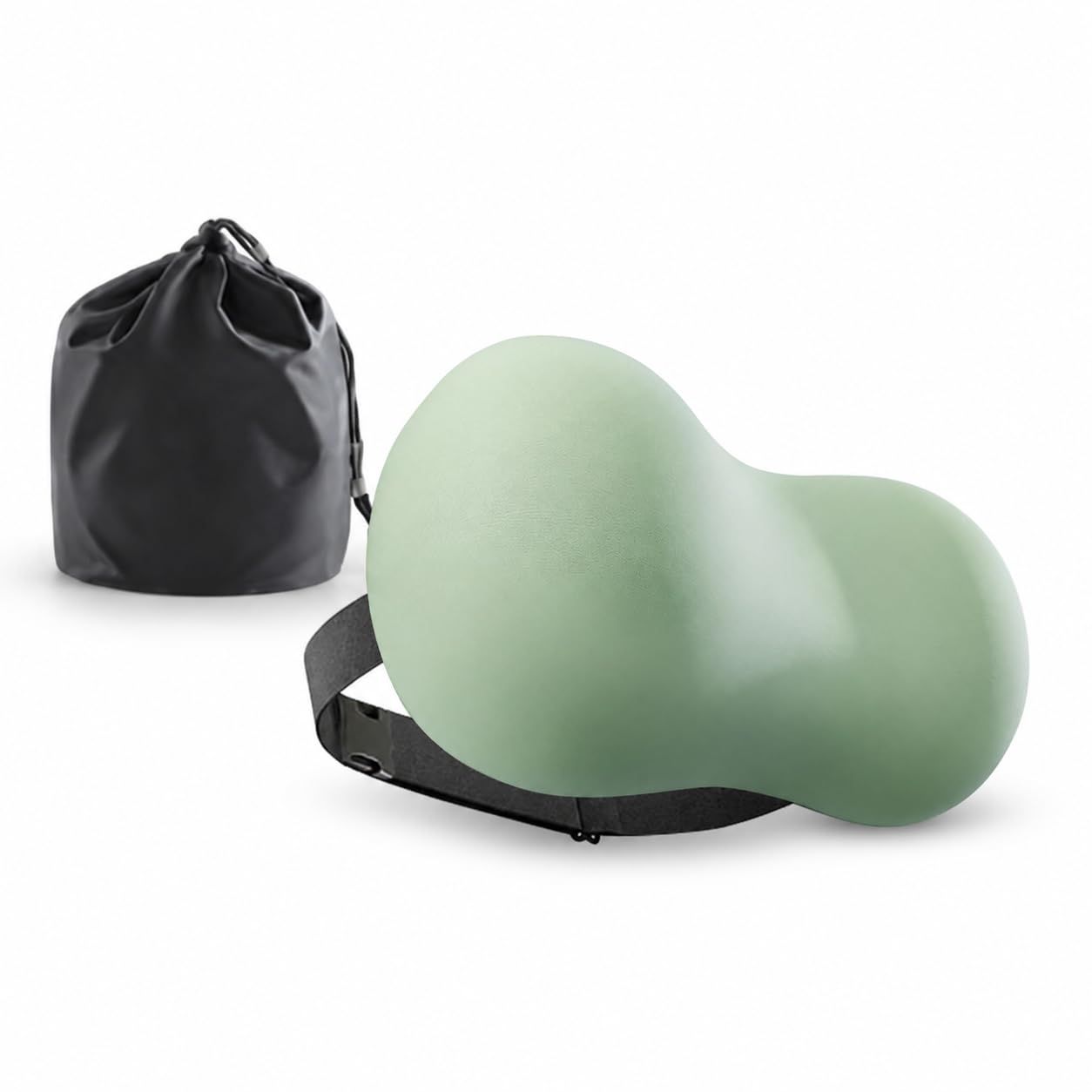 Oreiller mémoire Forme, Coussin Cervical Ergonomique pour Avion, Voiture et Nuque, Support Lombaire Pliable, Vert thé, Soie glacée rafraîchissante et Respirante