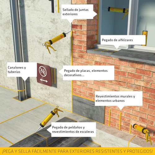 Miniatura 11 de Sika - Masilla Adhesivo Multiusos - Sikaflex 11 Fc Purform - Blanco - Junta Y Pegamento - Sellador Poliuretano Multisoportes - Interior Y Exterior - 300ml