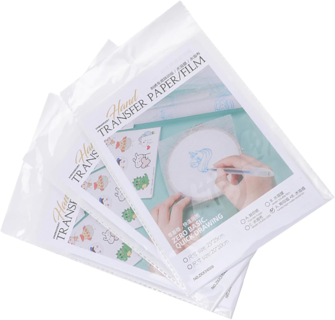 GARIOUANS Water Soluble Film Embroidery Transfer Paper DIY Sewing Supplies for Fabrics T-Shirts Hats and More Easy to Use Wash Away Stabilizer for Craft Enthusiasts