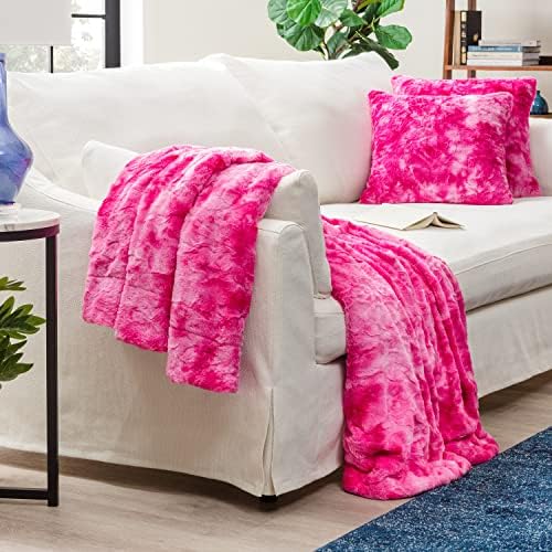Chanasya Premium Wolf Throw Blanket & Pillow Cover - Minky Faux F...