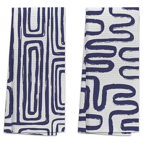 TNUW Abstract Wavy Swirl Kitchen Towels Set Cover