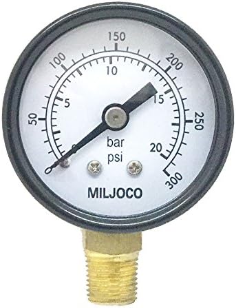P1508L08 1.5" Utility Pressure Gauge, 1/8" NPT Lower Mount, 0-300 psi