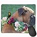 Produktbild Boxer Hund und Blume Rutschfeste Einzigartige Designs Gaming Mouse Pad Schwarzes Tuch Rechteck Mousepad Art Naturkautschuk Mausmatte mit genähten Kanten