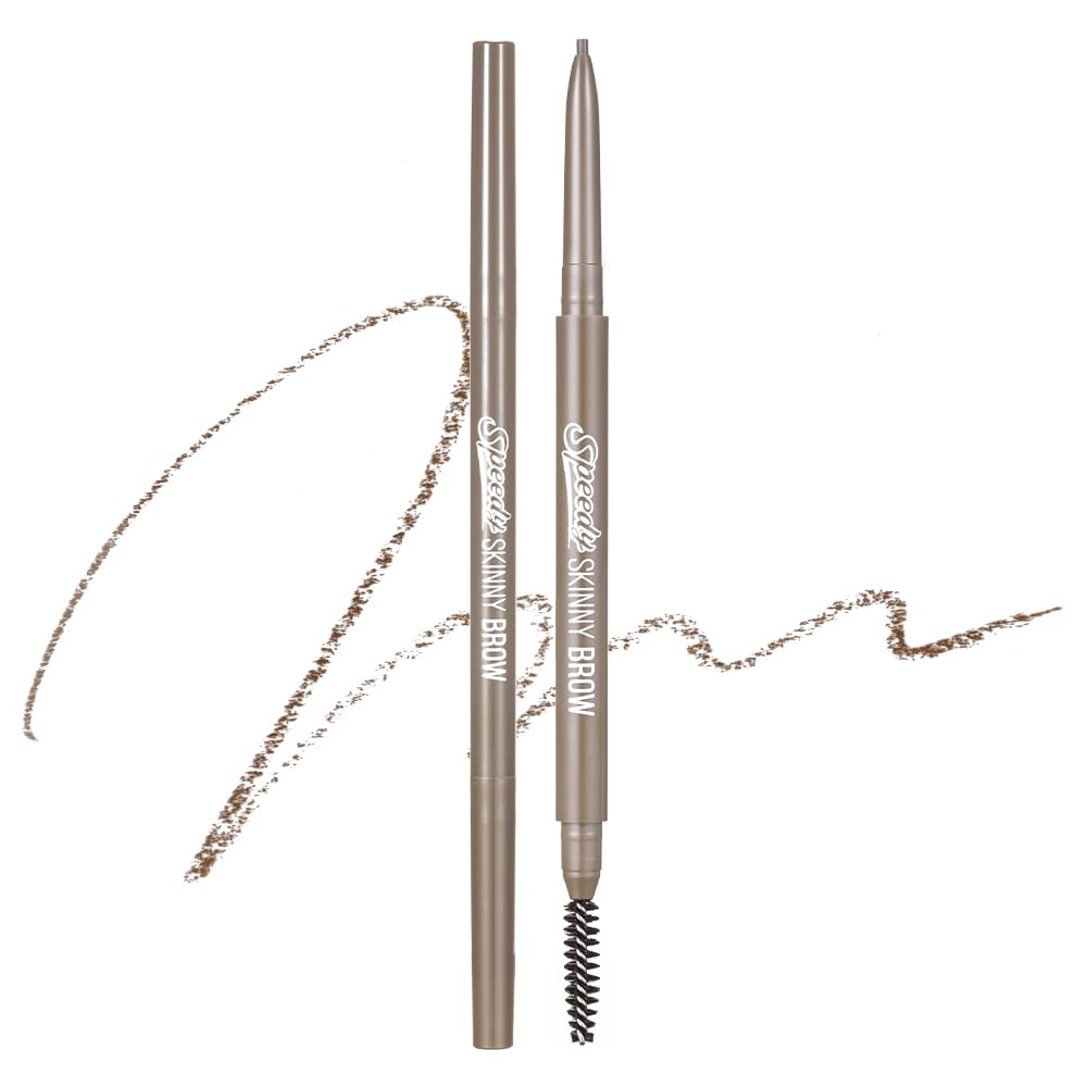 PERIPERA Speedy Skinny Brow 09 Taupe Brown 1 5mm Precise Eyebrow Pencil Dual-Sided Fine Tip Shades Define Fills